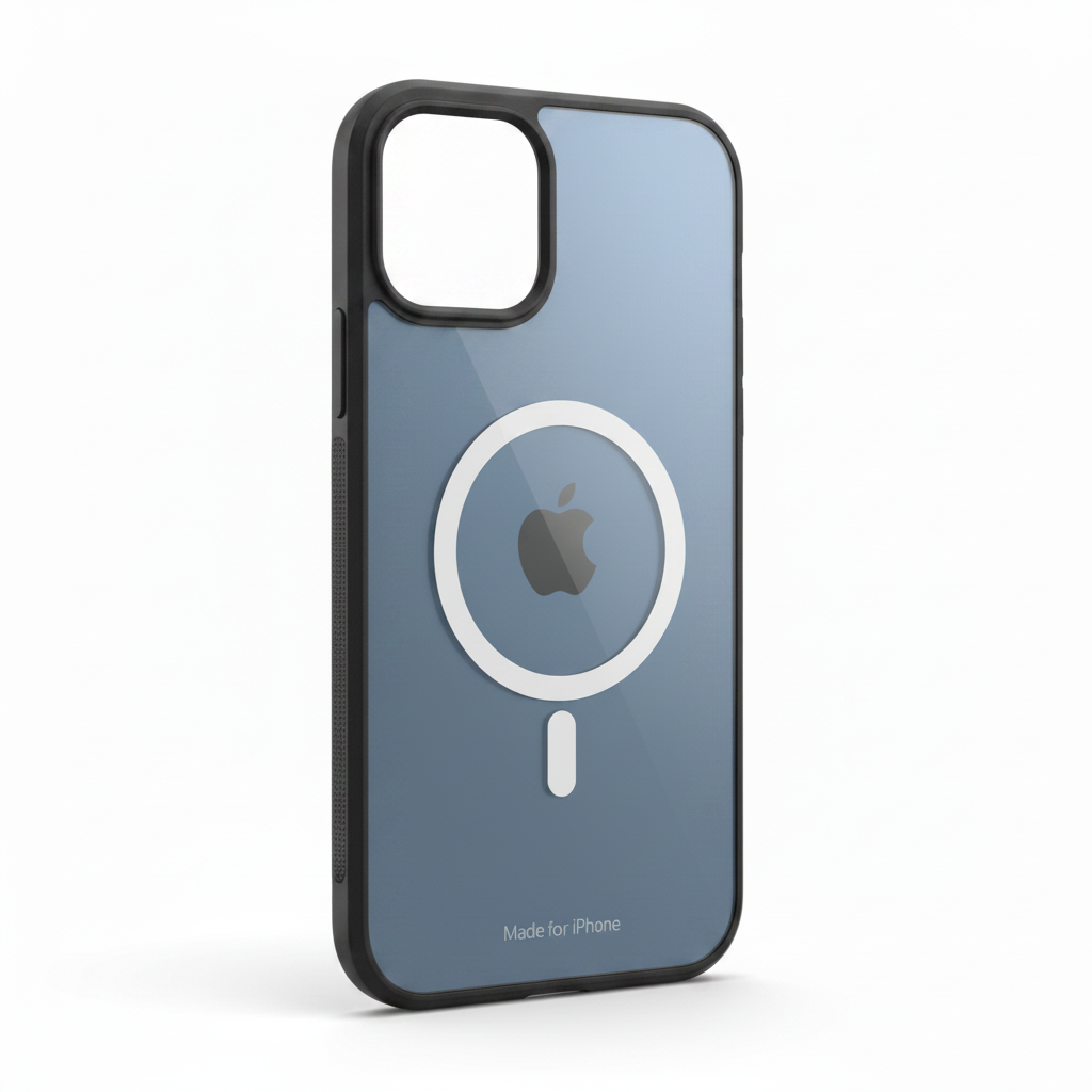 Case Transparente MagSafe com Laterais Pretas